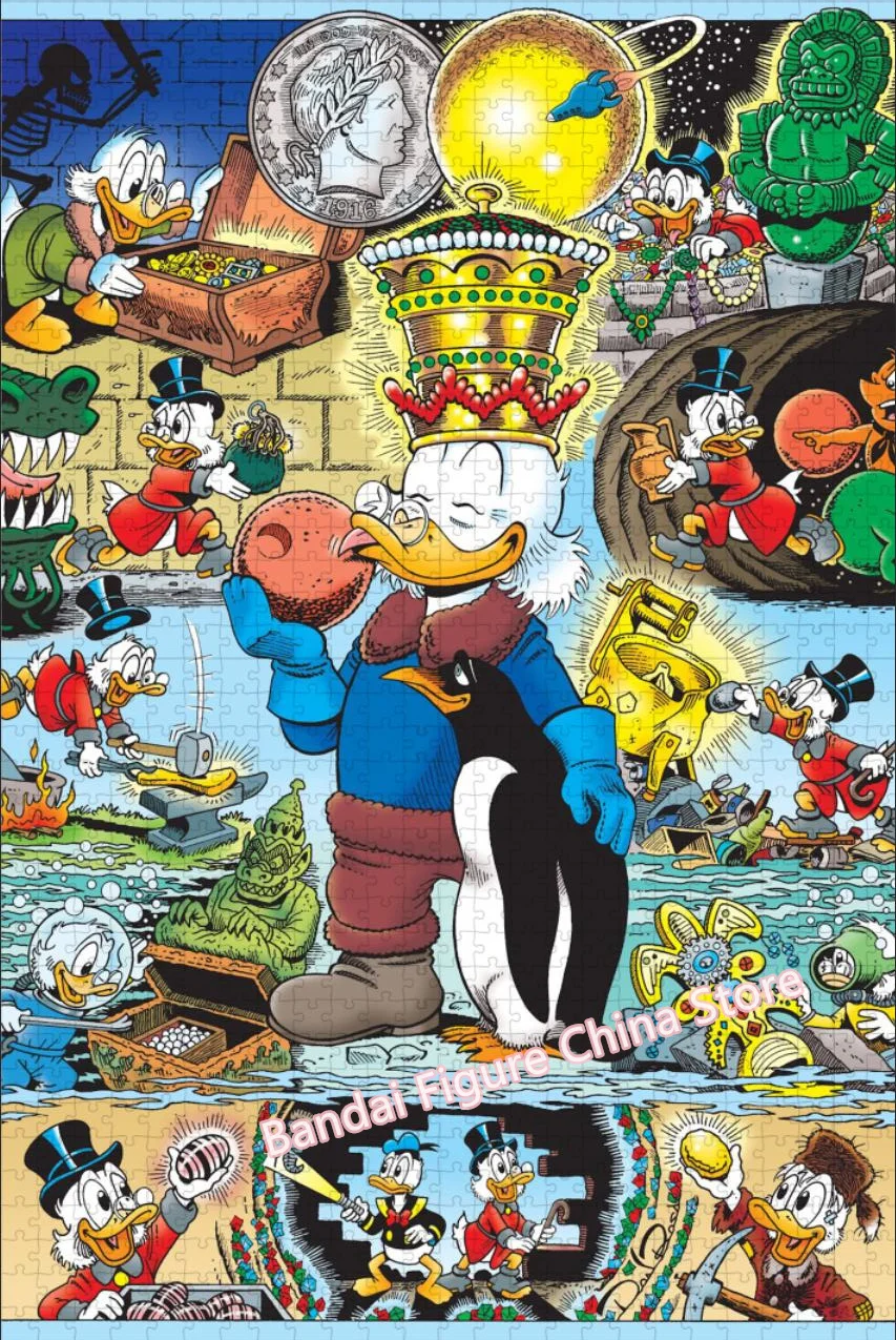 Multi-Millionaire Scrooge Mcduck 35/300/500/1000 Pieces Jigsaw Puzzle Disney Cartoon Anime Print Puzzle Kids Game Toys Gifts