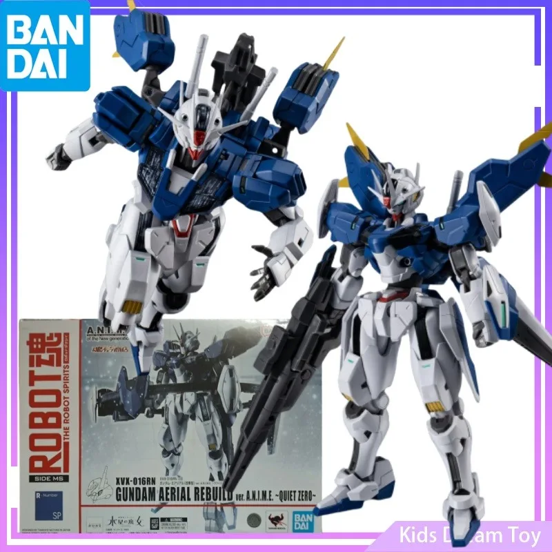 Bandai in Stock Original ROBOT SPIRITS XVX-016RN GUNDAM AERIAL REBUILD ver.Quiet Zero Anime Action Figures Toys Model Gifts Kids