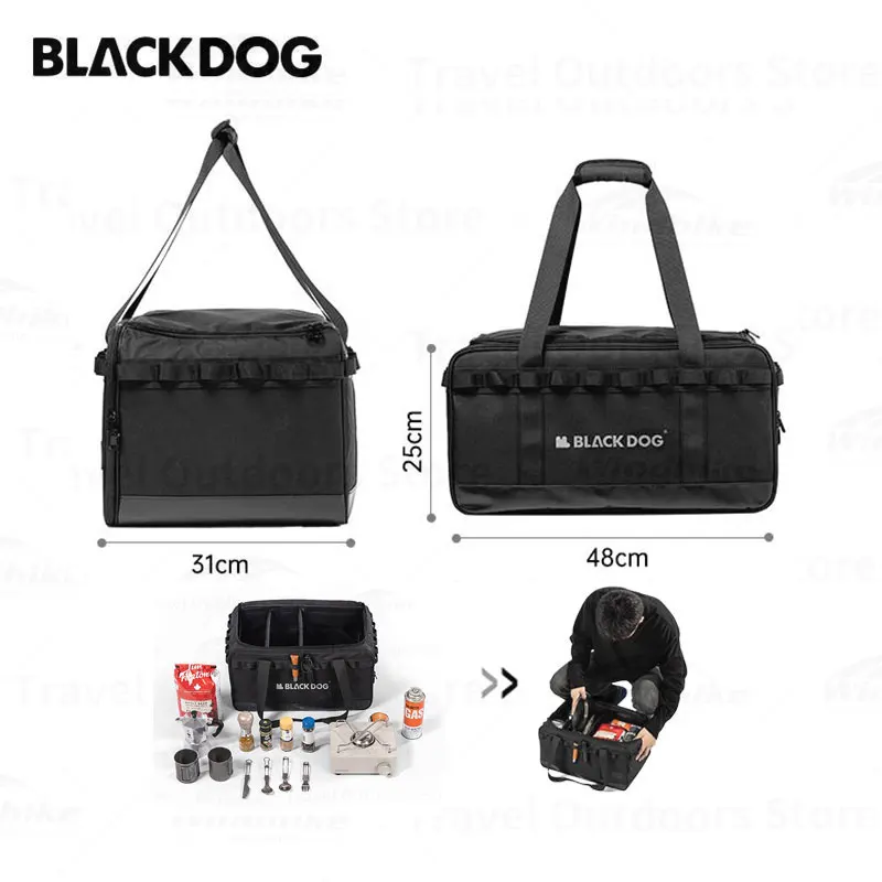 Naturehike-BLACKDOG Camping Storage Bag Waterproof Large Capacity 300D Oxford Cloth Outdoor Travel Organizer Equipment