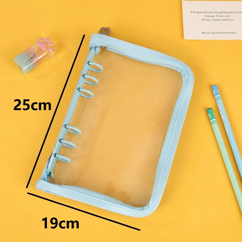 A5 Bindmiddel Leuke Transparante Bindmiddel Notebook Archiefkast A5 Ring Zakken Blad Archiefkast A5 Macaron Bindmiddel HYJ02