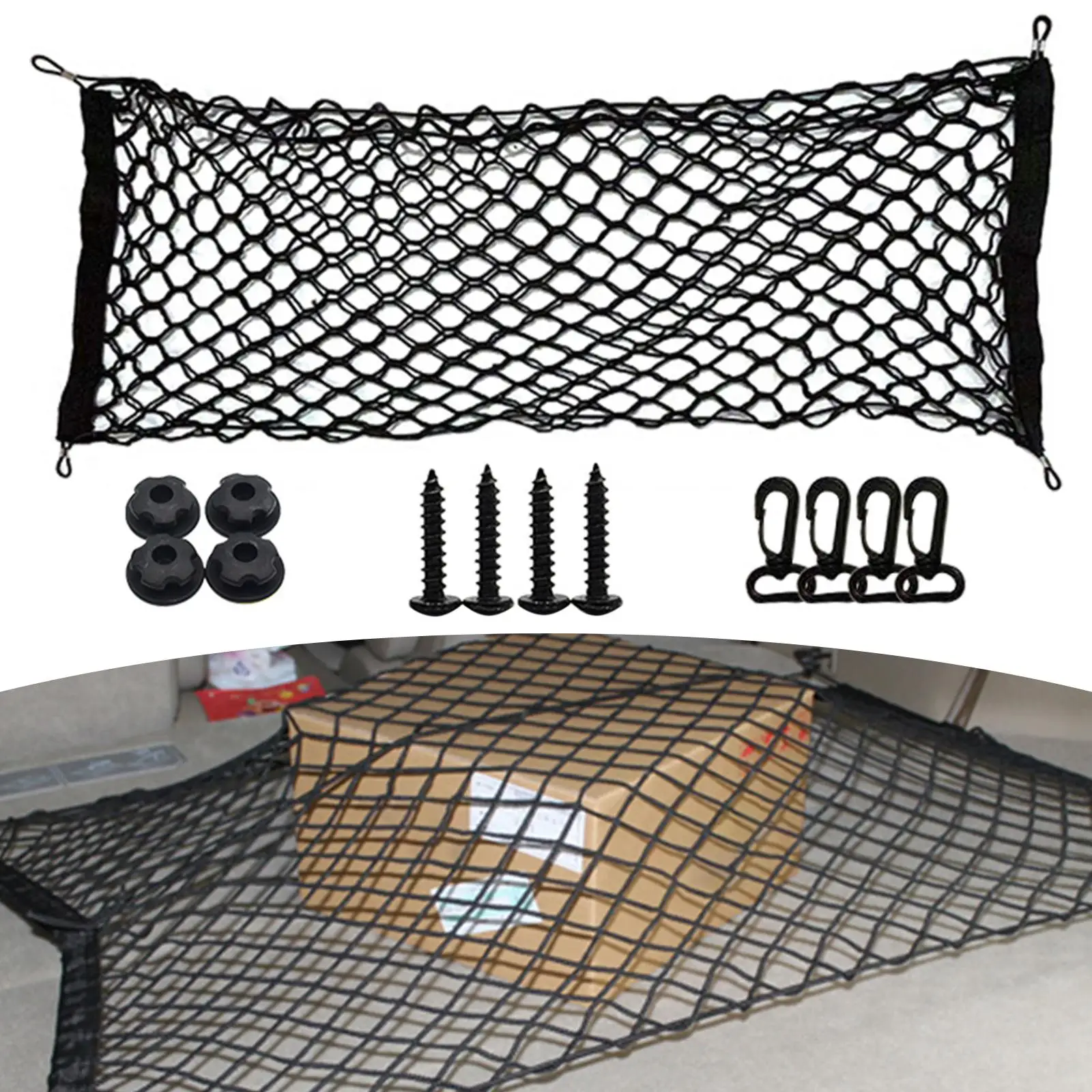 Elastic Net Mesh Holder Envelope Style Car Boot Trunk for Automotive