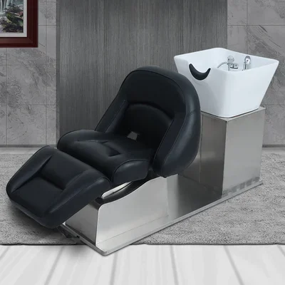 Electric Automatic Shampoo Chair Barber Shop Half Lying Flushing Bed High-End Hair Salon Rotating Shampoo Chair