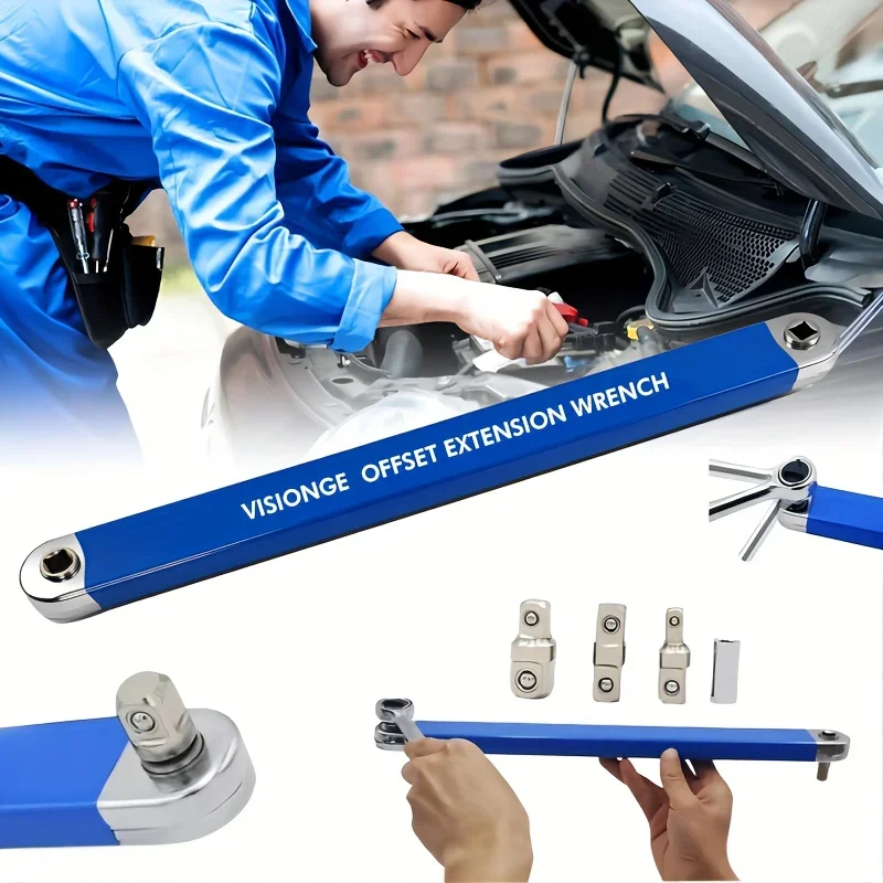 2025 Tight Spaces Extension Tool 1/2 in. 1/4 in. 3/8 in. Auto Repair Tool Home Tool Set Professional Zero Offset Extension Wrenc
