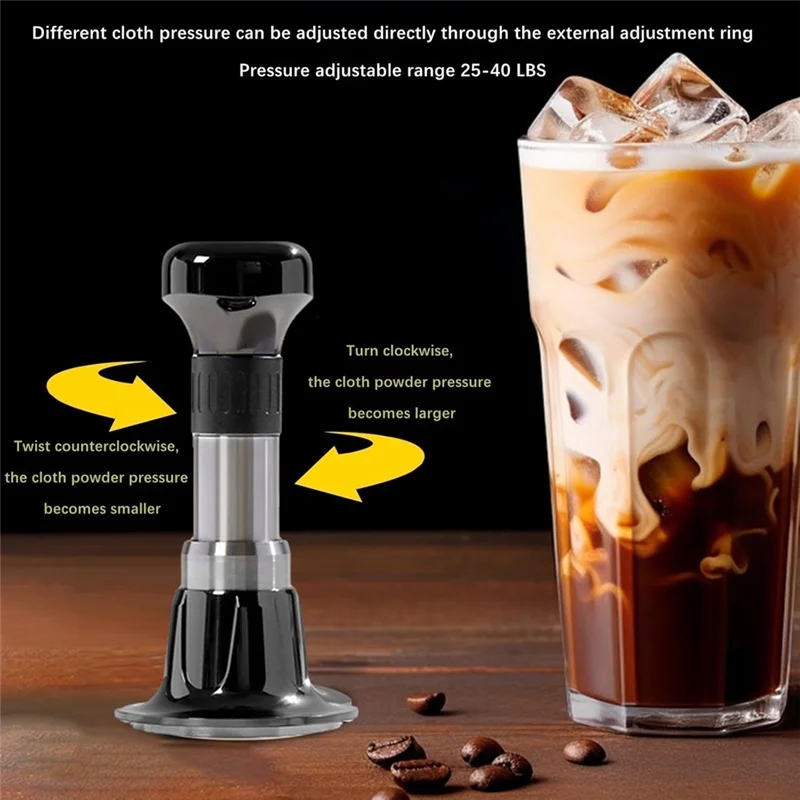 HGHO Espresso Tamper Constant Force Impact Powder Press Thread Coffee Distributor Leveler Tool Coffee Hand Press Tool 58MM