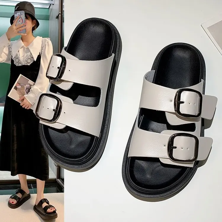 

Женские туфли, коллекция Лето 2024, роскошные сланцы, женская пляжная обувь на платформе, дизайнерские новые туфли-лодочки на расширяющемся книзу каблуке, римские туфли