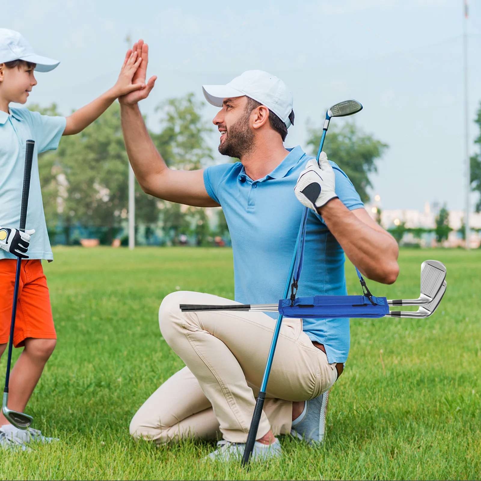 Przenośna Lekka Torba Golfowa Niebieska Mała Torba Treningowa Podróżna dla Mężczyzn z Paskiem na Ramię Wytrzymała Stylowa Kompaktowa Torba Golfowa dla Mężczyzn