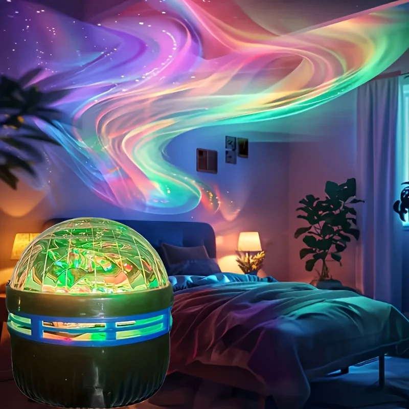 LED Starry Sky Projector Light Aurora 7 Colors Night Light with Remote Control Auto Rotate USB Powered Home Bedroom Decor Lamp