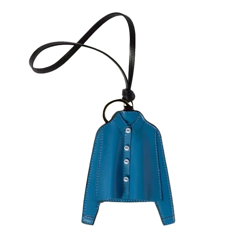 TOPHIGH Genuine Leather Bag Charms Luxury 2025 Clothes  Shoes Shape Car Pendant Keychain Fashion Decoration Handbag Accessories