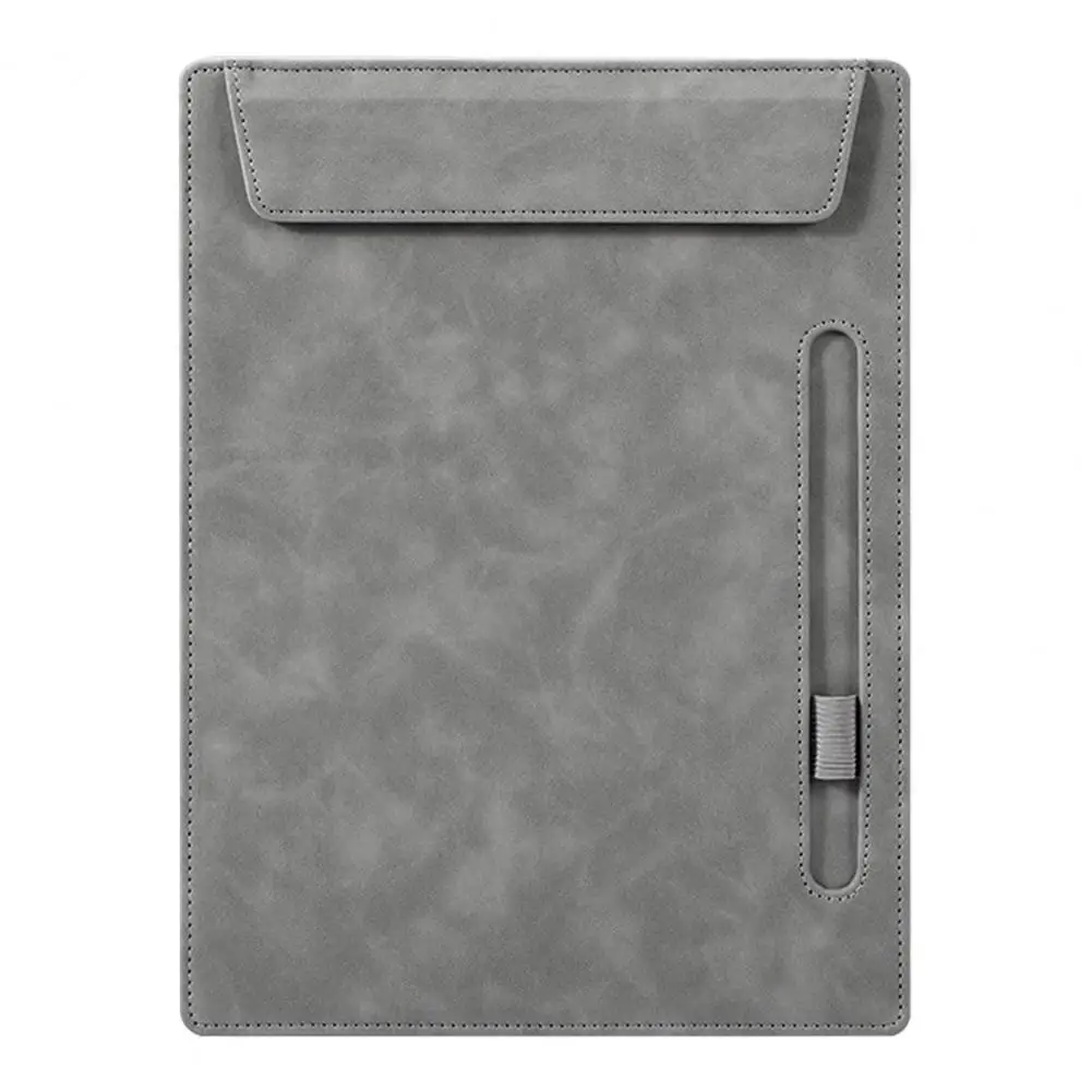 Faux Leather Conference Writing Board Clipboard with Pen Cover Faux Leather Clipboard with Magnetic Page Clip Pen for Office