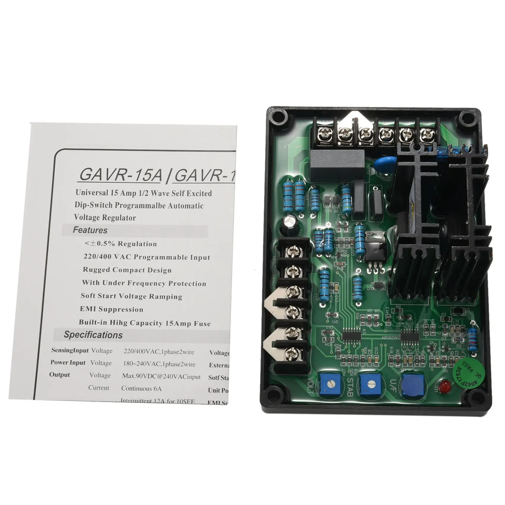 

Автоматический регулятор напряжения SEWS-Avr Gavr-15A для генератора Parbeau с ручным управлением