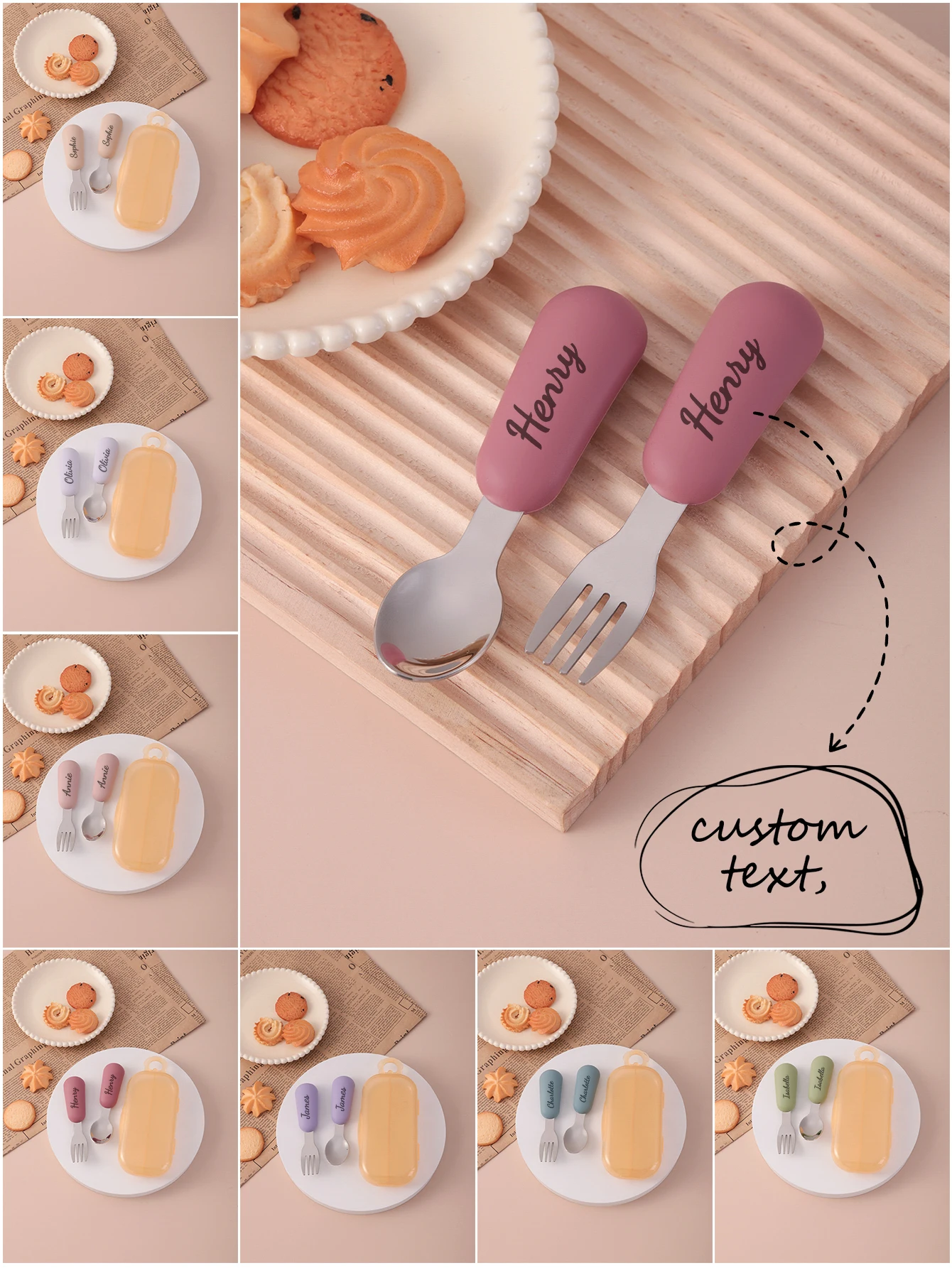 силиконовая детская вилка из нержавеющей стали