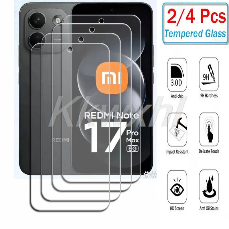 2-4 Stück 9H HD Panzerglas für Xiaomi Redmi Note 17 Pro Max RedmiNote17Pro Note17ProMax Note17Pro Displayschutzfolie – Detail 1