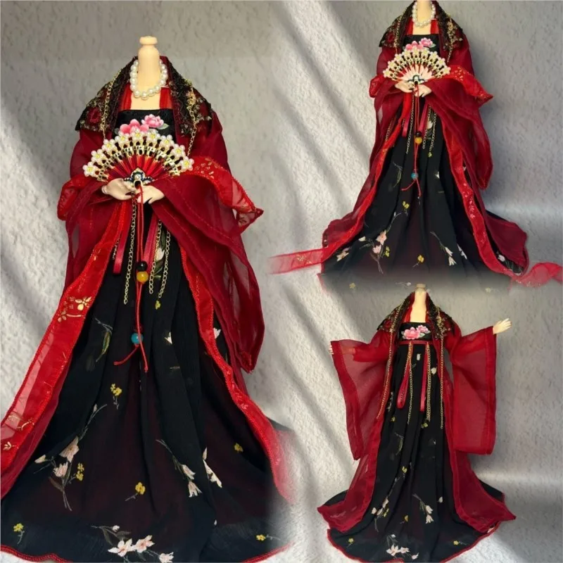 2025 neue Kreative Vintage Puppe Hanfu Kleid 30 cm Puppe Kleid Kostüm Puppe Chinesischen Vintage Hanfu Kleid Puppe Zubehör LI093