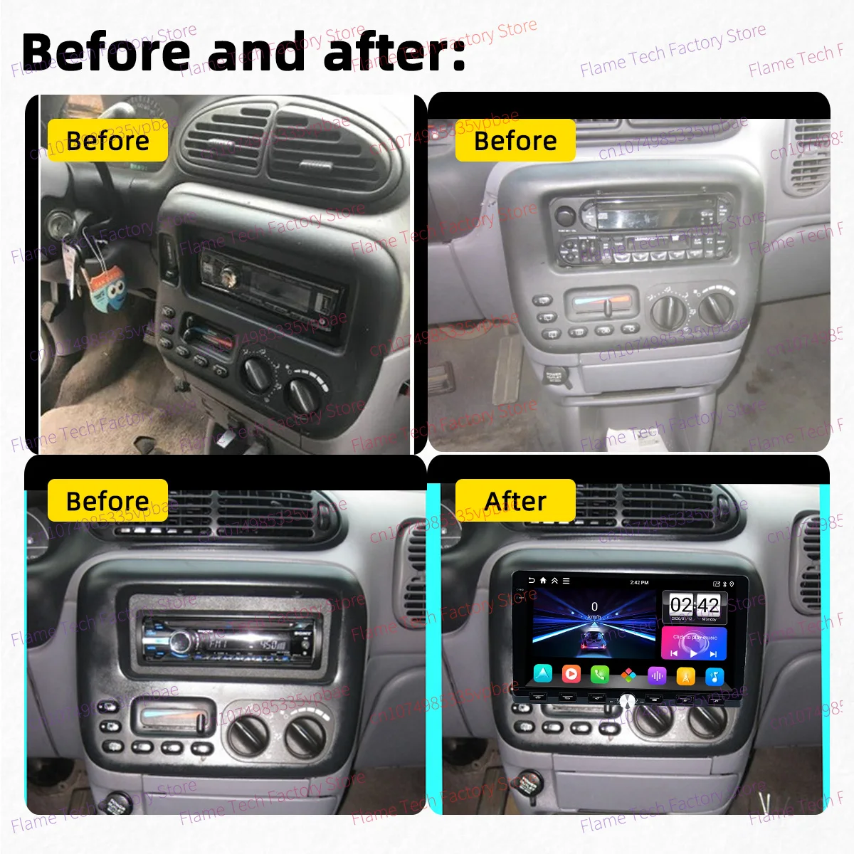 Car Stereo Android for Dodge Caravan 1984-2000 1 Din 9