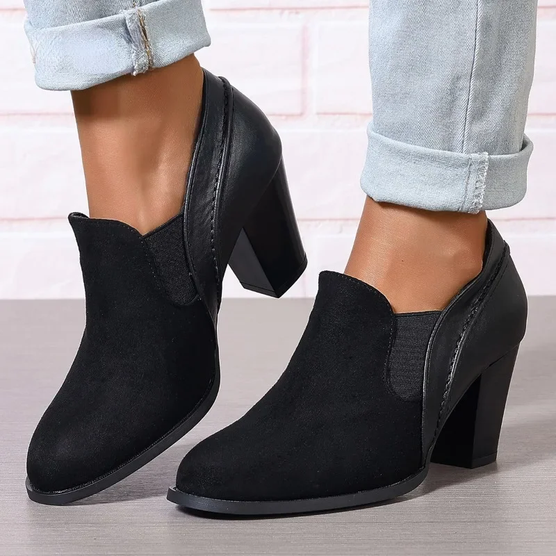 Women'S Ankle Boot Fashion Pointed Toe Casual Riding Boots For Women Wide Width Boots Lightweight Winter Shoes Botas Mujer