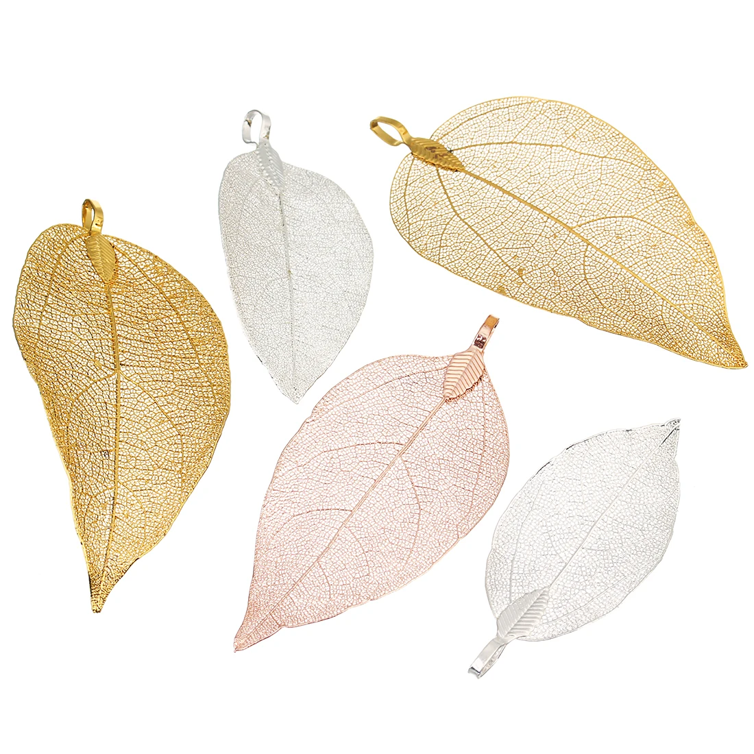 2pcs 3/4/6cm Leaf Vein Pendant Leaves Colorful Charms Jewelry Making DIY Necklace Choker Earring Hairpin decoration Accessory