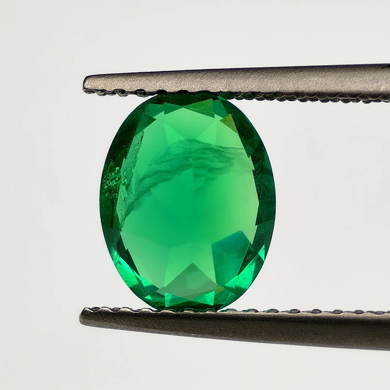

Top Hydrothermal Columbia Lab Grown Emerald Loose Gemstones Oval Cut Diamond With AGL Certificate