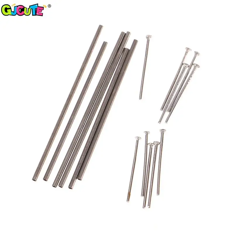 5Set 1/64 Alloy Car Wheels Axle 25mm/28mm Hollow Shaft w Nails Pin for 1:64 HW/Matchbox/Tomeca Model Cars