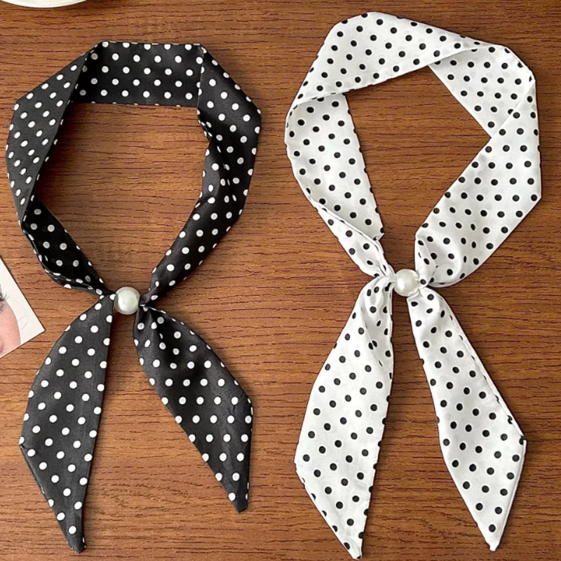 2026 New Korean Black Polka Dot Scarf Bead Necklace Series Neck for Women, Niche High-end Design Accessories