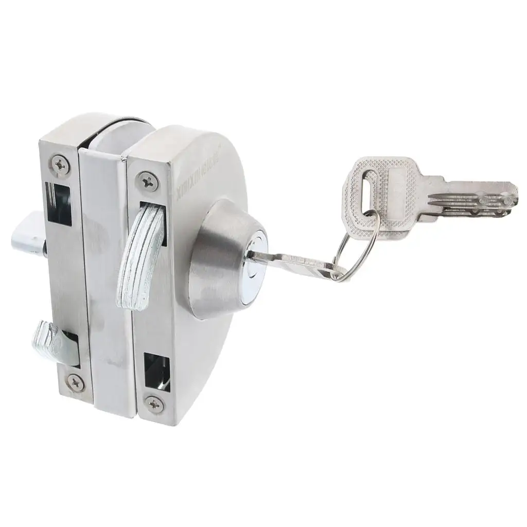 Stainless Steel Door Turn Bolt Lock Thumb Lock Toilet Privacy Bolt for 8 to 12mm Glass Doors with Screws