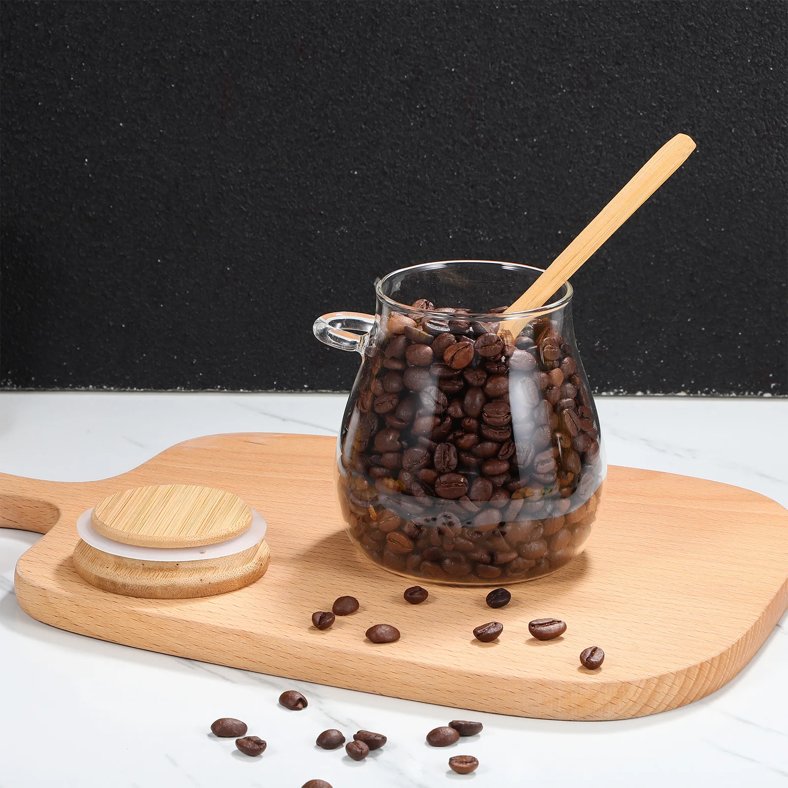 

3Pcs Glass Tea Jars with Spoon Different Sizes Good Sealing Exquisite Appearance Seasoning Organizer Tea Jar Jar with Spoon