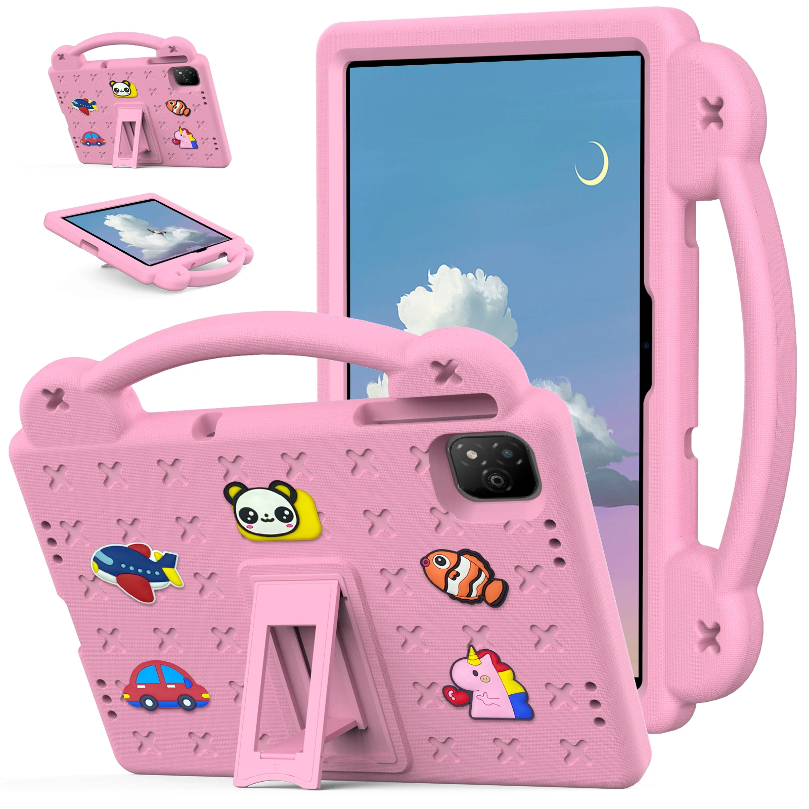 With Built-in Kickstand Case For Infinix Xpad 2024 11 inch Model X1101 Cute Bear Kids EVA Cover Shockproof With Portable Holder