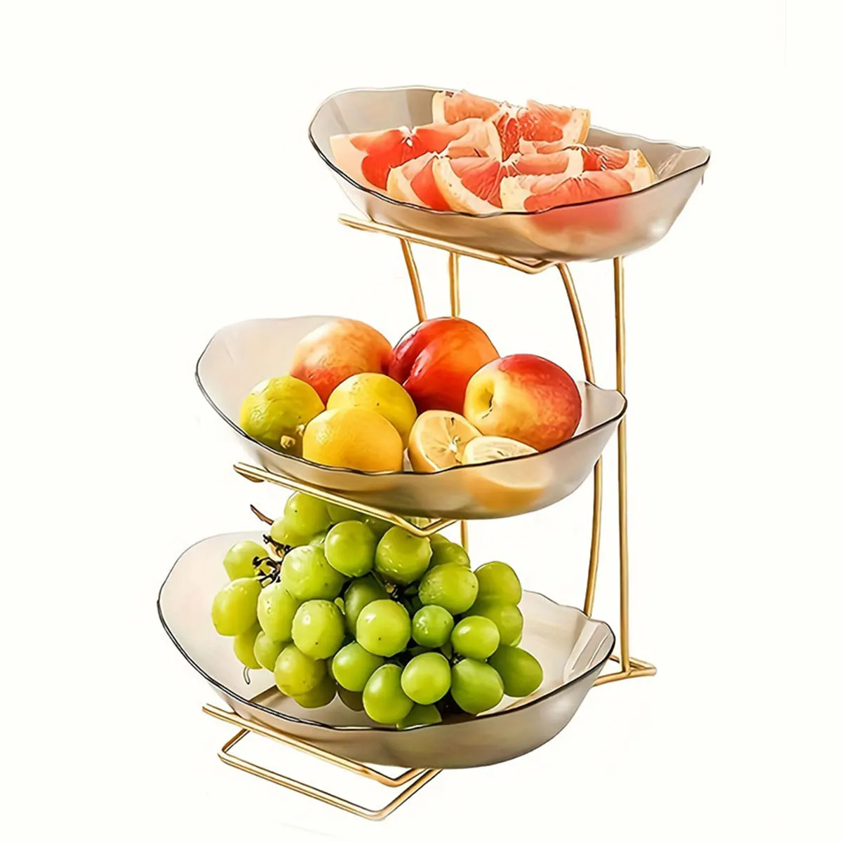 

3 Tiers Fruit Storage Display Plate Snacks Dessert Holder Bowl With Shelf Party Kitchen Serving Platter Decor Storage Box