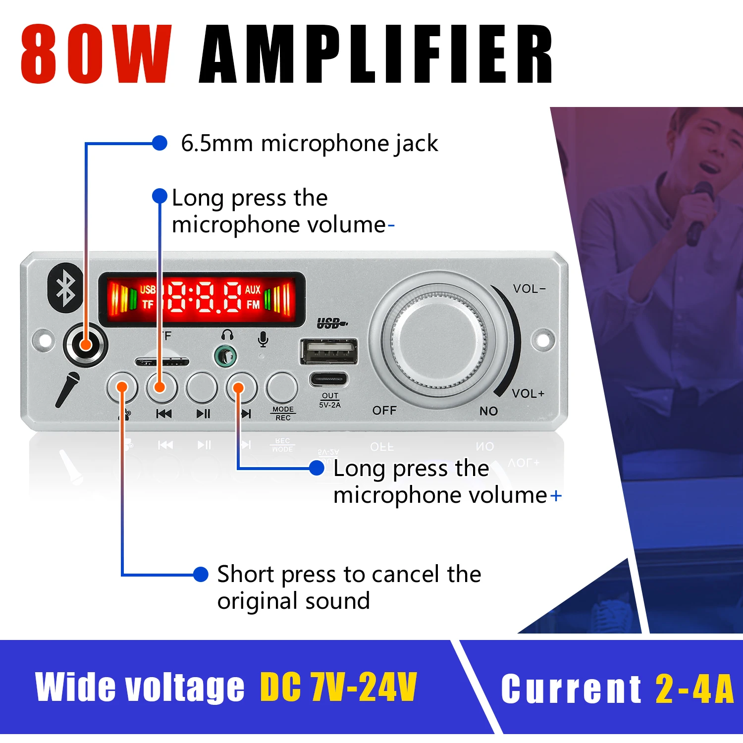 Amplificateur 80W DC 12V, carte décodeur MP3 WMA, Module Audio Bluetooth 5.0, USB TF, Radio, récepteur FM sans fil, 2x40W, lecteur MP3 pour voiture