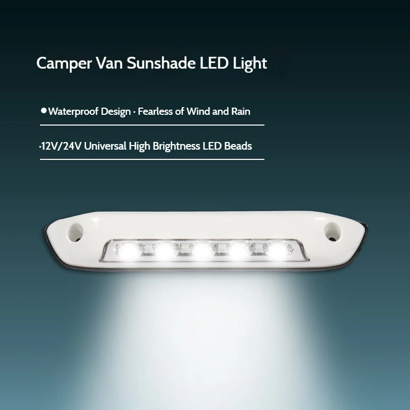 12 فولت/24 فولت RV إضاءة LED خارجية ضوء الشرفة ظلة ضوء شريط مقاوم للماء ضوء مقطورة معدات التخييم مصابيح الحائط
