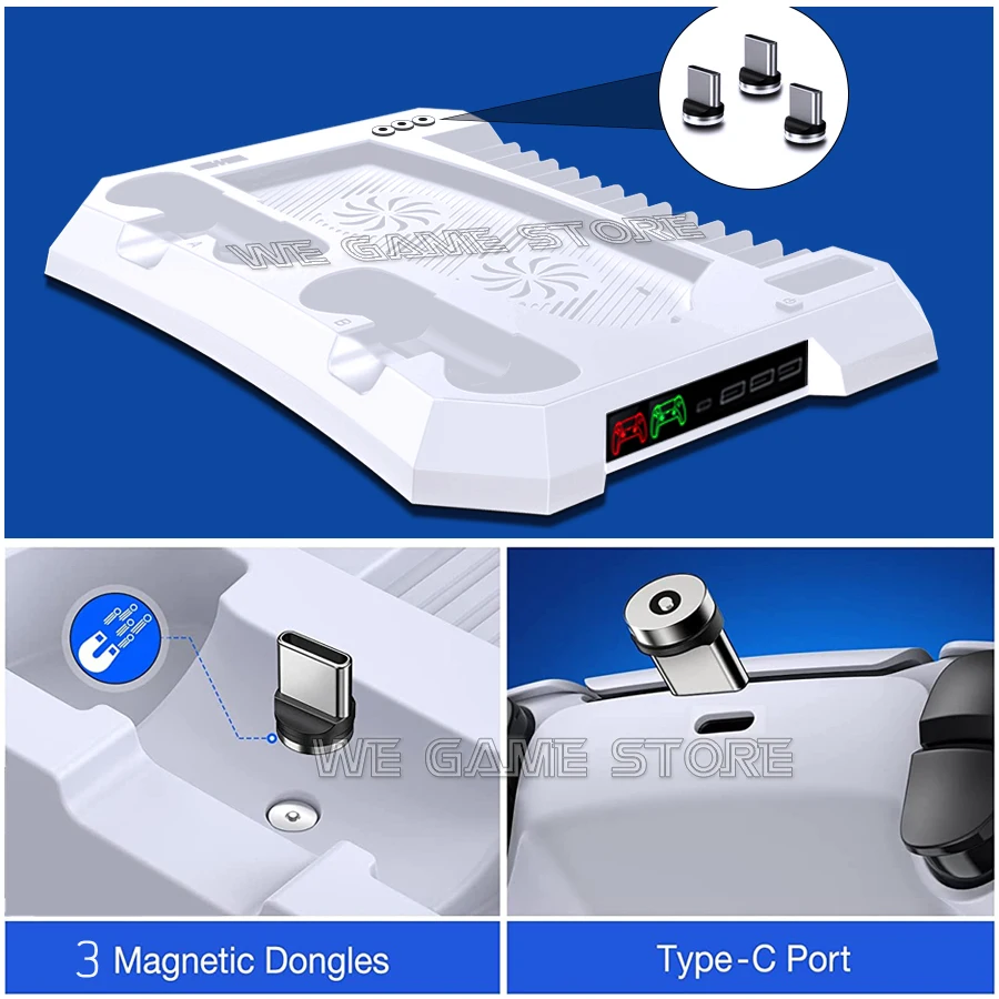 PS5 Video Spiele Lüfter Schreibtisch Stehen Für Playstation 5 Konsole Gaming Zubehör DualSense Controller Ladegerät 14 Disc Halter
