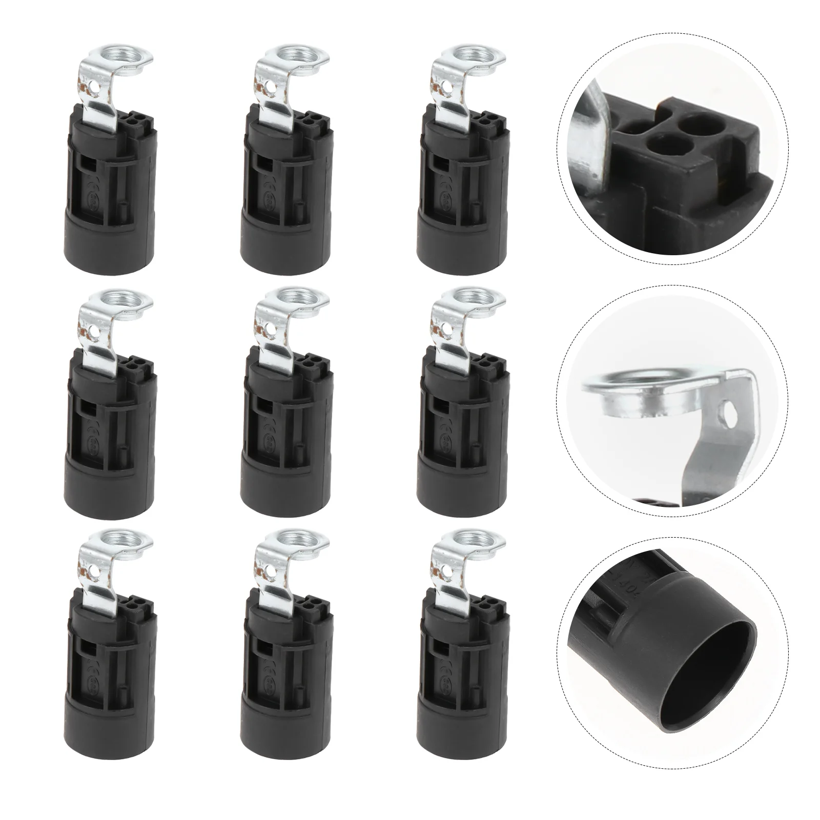 10 Pcs E14 Lamp Holder Chandelier Light Bulb Replacement Keyless Socket Kit Adapter