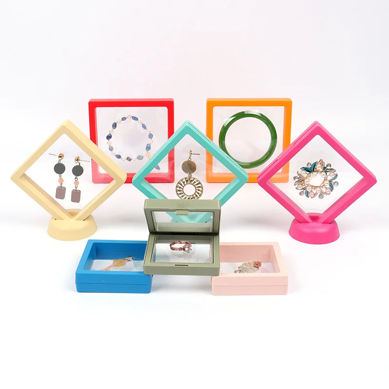 Transparent PE Film Jewelry Storage Box, Ring & Earring Case