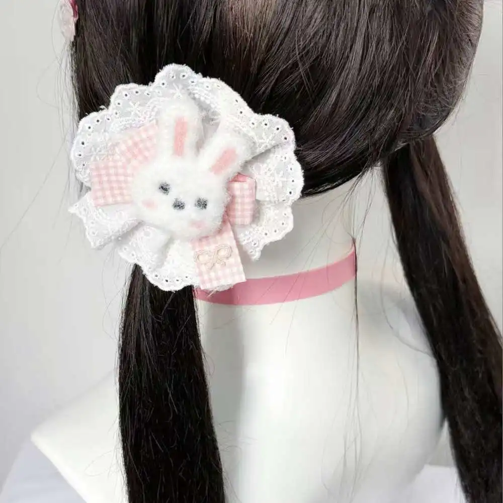 Cute Cartoon Plush Rabbit Princess Hairpins Lolita Girls Hair Clips Barrettes Accessories Hairclip Headwear Headdress Ornament