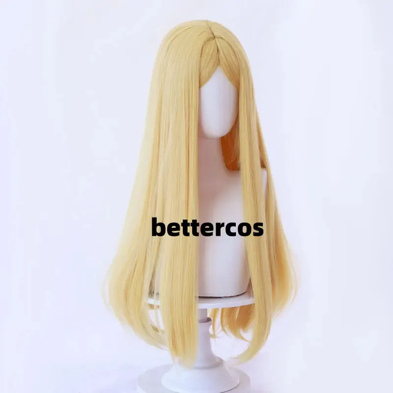 فتاة صغيرة شعر مستعار تأثيري أصفر الشعر الطويل مقاومة للحرارة شعر مستعار اصطناعي + شعر مستعار لعبة الهوية الخامس فتاة صغيرة شعر مستعار تأثيري #4