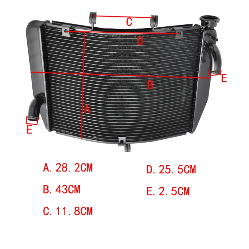 Motorcycle Radiator Aluminium Replace Part Cooling Cooler For Kawasaki NINJA ZX-6R ZX600 European 2007-2008 ZX6R ZX 600