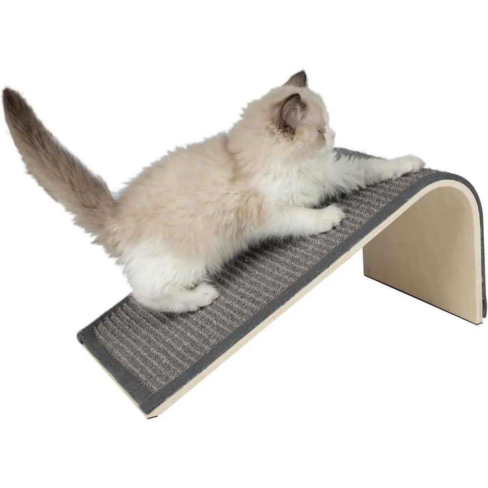 

Durable Gray Cat Ramp Scratcher Indoor Furniture Saver Heavy Duty Natural Claw Care Interactive Play