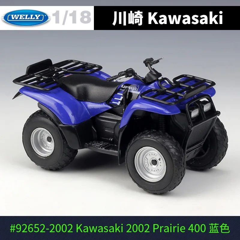 Yeni WELLY 1:18 2002 Kawasaki Prairie 400 motosiklet modelleri plaj motosiklet mavi alaşım oyuncaklar modeli toplamak için süsler hediye Boy