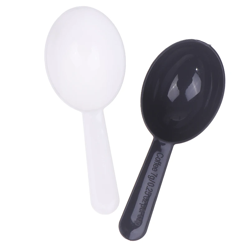 Black White Measuring Teaspoon Scoop Plastic 7g 15ml Measuring Spoons Milk Powder Spoon Coffee Beans Container Scoops 10Pcs