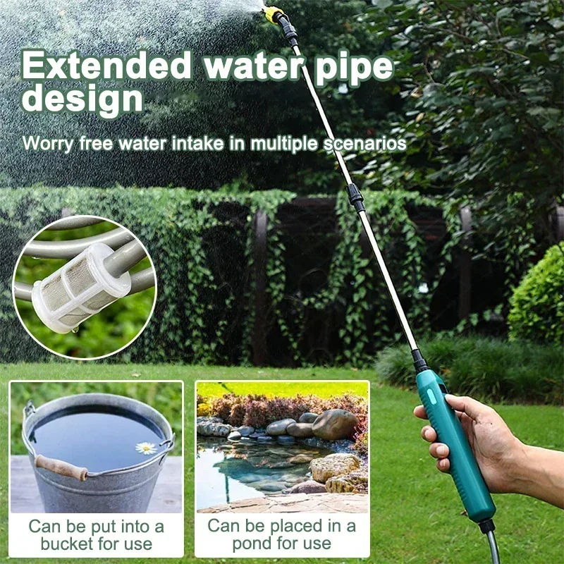 2200mAh Electric Garden Sprayer, High Pressure Portable Gardening Tool with 3 Mist Nozzles for Plant Watering Irrigation