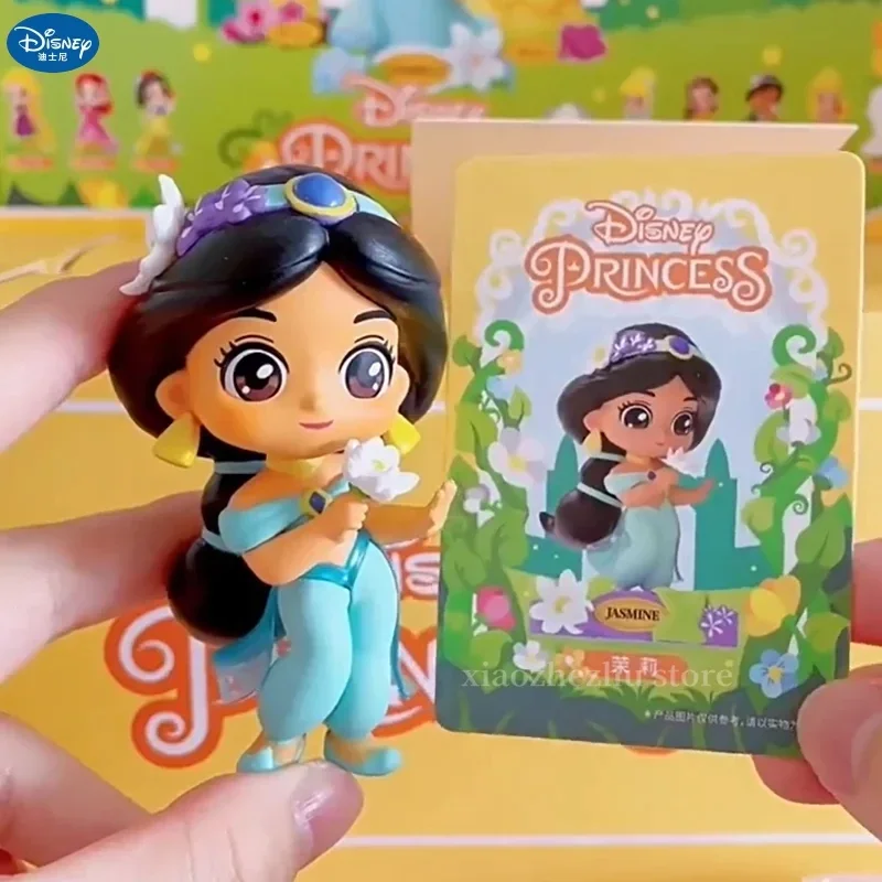 Disney Princesa Blind Box Garden Dream Series, Rapunzel, Cinderela, Belle, Ariel Figure, Ornamento Desktop, Brinquedo Estátua, Presente