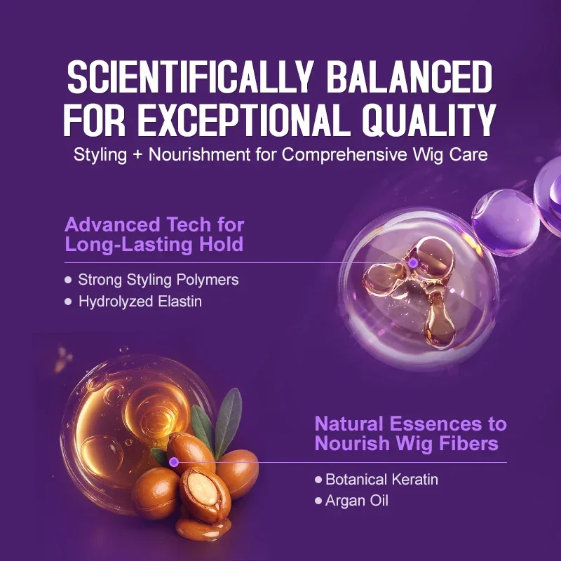 PURC زيت الأركان شعر مستعار تصفيف رذاذ الحماية من الحرارة للنساء السلس المضادة للتجعد لامعة شعر مستعار المهنية العناية بالشعر 100 مللي #4