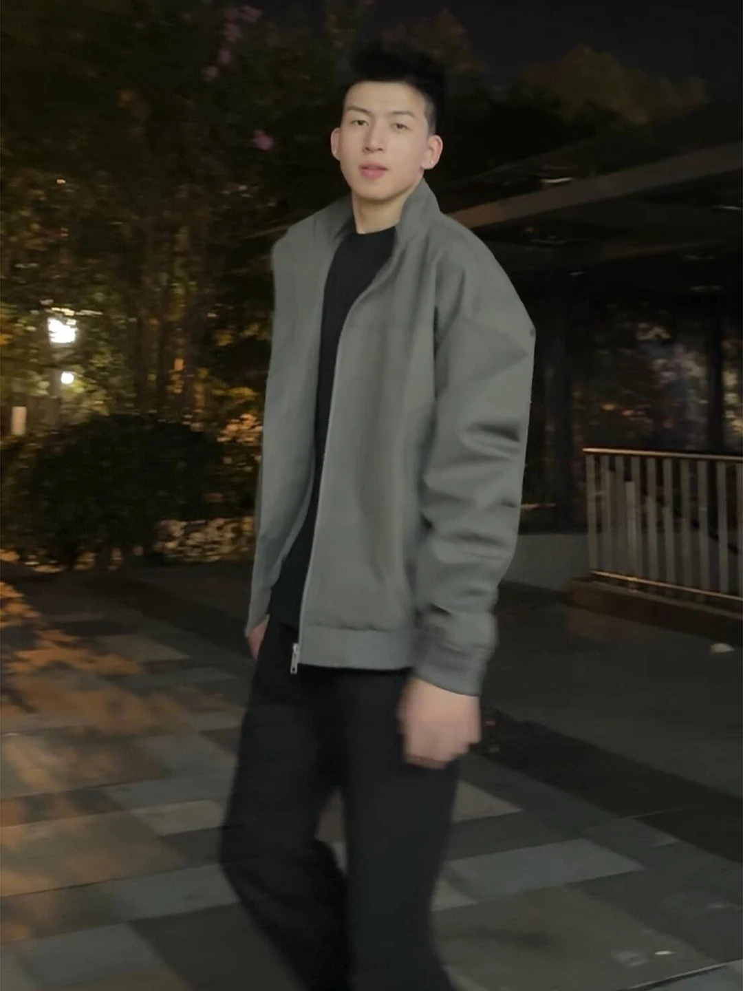 Wolf Grey Short Pilot Jacket Men's American Style Three-Proof Workwear Coat Cleanfit Stand Collar Autumn Fashion Outerwear