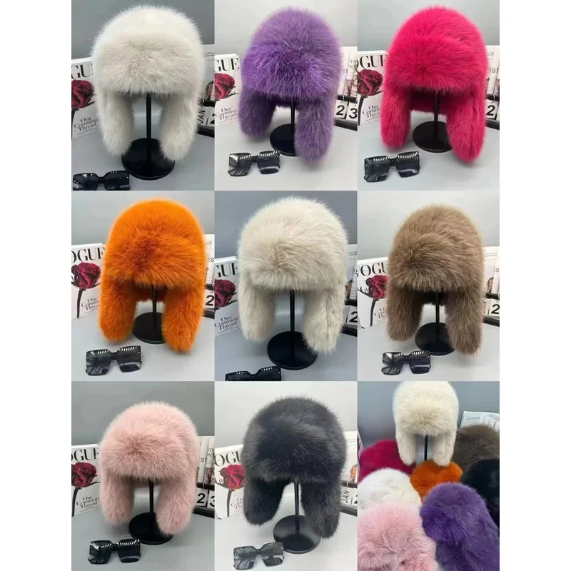 

2026 Autumn And Winter New Imitation Mink Fur Hat Fashionable Multifunctional Ear Protection Warm Skiing Lei Feng Hat