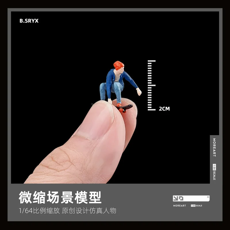 1:64 Skateboard Series Miniature Figure Models, Creative Scene Peripheral Decorative Items, Photography Sand Table Props