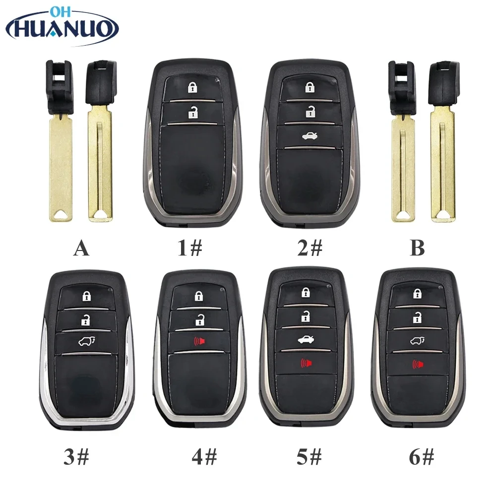 2/3/4 Buttons Remote Car Key Shell Case Cover for Toyota Fortuner Prado Camry Rav4 Hilux Land Cruiser TOY12 TOY48 Uncut Blade