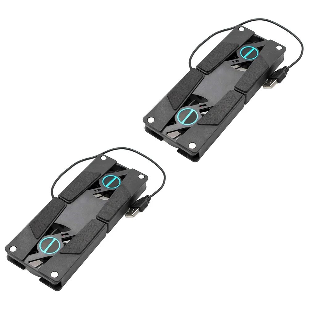 

Dual Fan Laptop Cooler Foldable Stand USB Powered All Sizes Anti Slip Mat Notebook Cooling Pad Ventilated Support