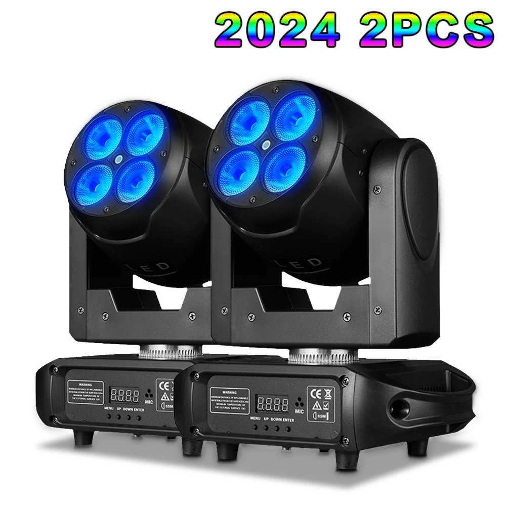 2pcs 100W LED Stage Moving Head Light Rainbow Club Wedding Background Lamp Indoor Party DJ Atmosphere Shaking Rotating Lights