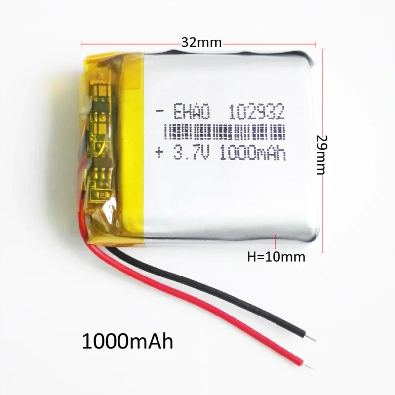 OK 10 x 3.7V 1000mAh Lipo Rechargeable Battery 102932   For GPS DVD Camera Recorder