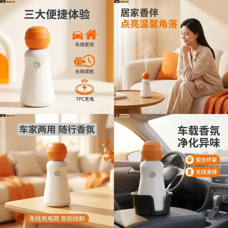 for Imported Smart Aromatherapy Machine Waterless Auto Spray Perfume Diffuser for Car Home Bedroom Niche Premium Scent Device