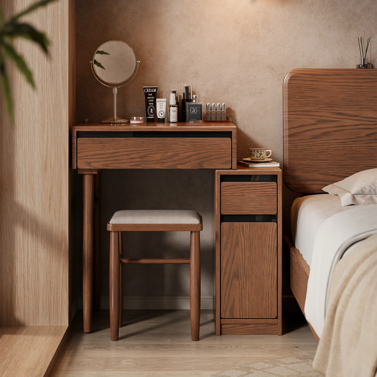 DSA dresser small apartment bedroom dressing table light luxury high-end solid wood dressing table small medium and ancient